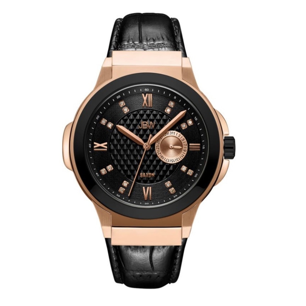 Men's Saxon 48 Croc Embossed
Leather Strap Watch, 47.5mm